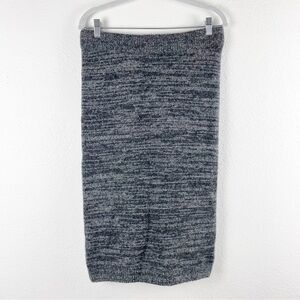 Intermix Cashmere Blend Fitted Midi Skirt Large Knit Gray Casual Work Winter